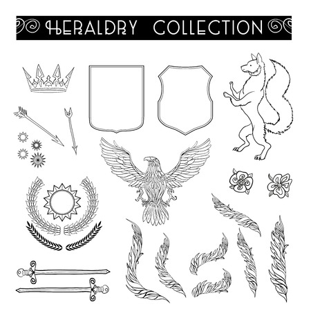 Vector heraldry emblem collection. Coat of arms template.の写真素材