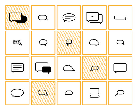 Vector collection of flat text balloons. Interface design elements.の写真素材