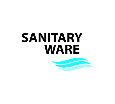 Vector flat sanitary and hygienic company insignia template. Sanitary service logo design.のイラスト素材