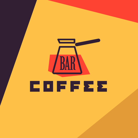 Vector flat coffee logo sample. Beautiful coffee brand template. Good for coffee and tea store, shop, also cafe and restaurant.のイラスト素材