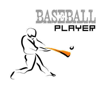 Vector hand drawn baseball athlete. Sportsman sketches. Ink drawing. Good for advertising, print design, magazine illustration.のイラスト素材
