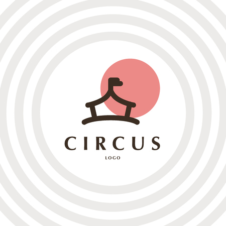 Vector circus logo template. Magic show insignia design. Flat circus icons, poster, invitation and flyer design, advertising template.のイラスト素材
