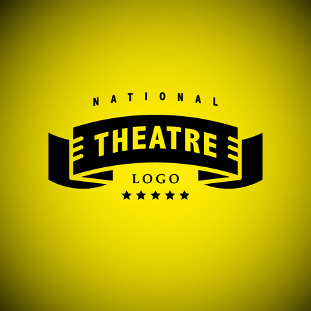 Vector theatre and ballet perfomance logo template design. Artistic perfomance insignia sample. Advertising icon, graphic design, leaflet, flyer and poster elements.のイラスト素材