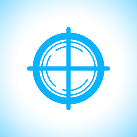 Vector flat aim icon isolated on white background. Game target symbol sample design. Sniper shooting mark.のイラスト素材
