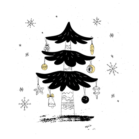 Christmas themed greeting card poster.のイラスト素材