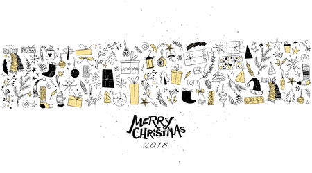 Christmas themed greeting card poster.のイラスト素材
