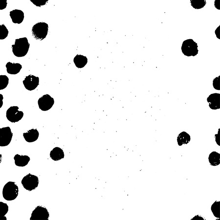 Vector hand drawn black and white seamless pattern in grunge style. Brush stroke, geometric shapes ornament illustration.のイラスト素材
