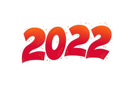 2022 numbers lettering signature congratulation design isolated. Happy new year greeting text...