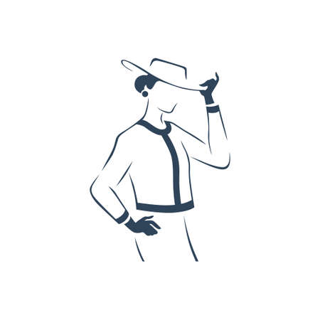 Beautiful young lady portrait isolated. tc.のイラスト素材