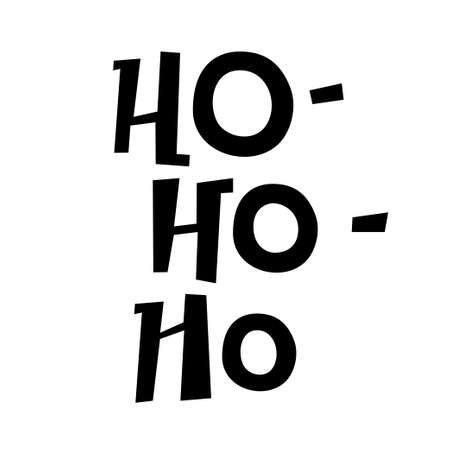 Ho-ho-ho writing isolated. Lettering hand drawn text. Vector illustration. For holiday cards, party flayers, banners, tags etc.のイラスト素材