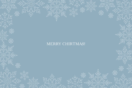 Christmas stylish decor for cards, banners, invitations. Overlay horizontal frame. Vector flat outline illustration. line art.のイラスト素材