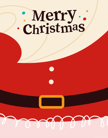 Merry Christmas concept with Santa Claus and text congratulation. Vector flat Christmas illustration. For banner, card, package.のイラスト素材