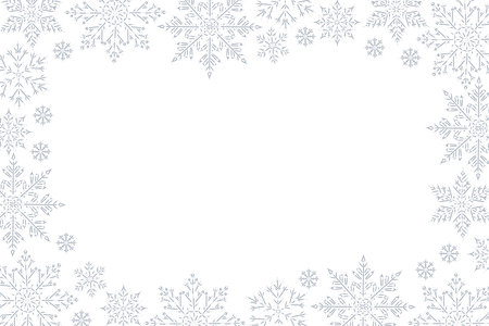 Christmas stylish decor for cards, banners, invitations. Overlay horizontal frame. Vector flat outline illustration. line art.のイラスト素材