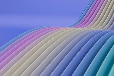 Abstract background with curved lines in pastel colors. 3d renderの写真素材