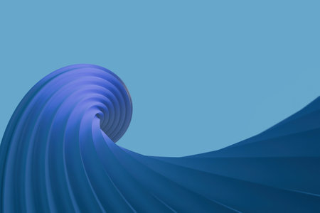 Abstract 3d rendering of wavy surface. Colorful background.