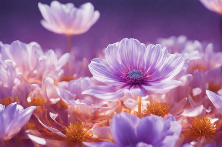 Close up of pink and purple cosmos flower in the garden, Thailand.の素材