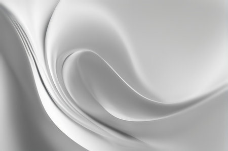 Abstract white background with smooth wavy lines. 3d render illustrationの素材