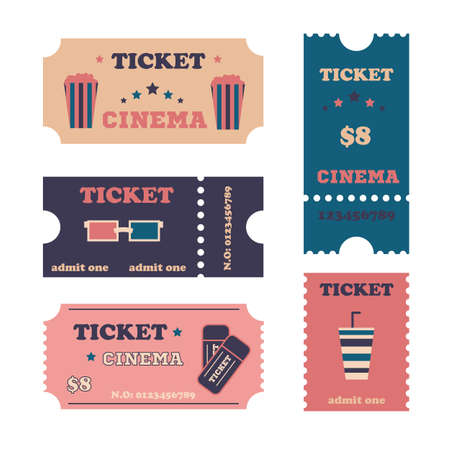 Beautiful vintage cinema or theater tickets.のイラスト素材