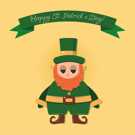 Funny leprechaun for St. Patrick's Day. Happy Holidays everyone! Good luck to all!のイラスト素材