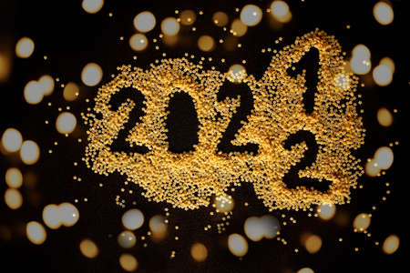 change of the year, 2022 sign with pasta on the texture, asterisk pastaの写真素材