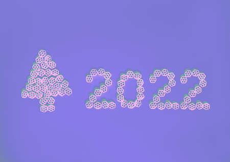 change of the year, 2022 sign with pasta on the texture, pasta Color of the year 2022. purple,...