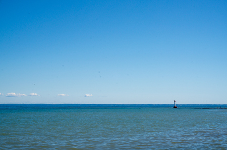 Lighthouse on lakeの写真素材