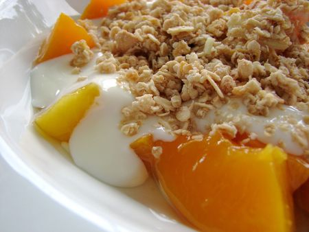 Peaches and Yoghurtの写真素材