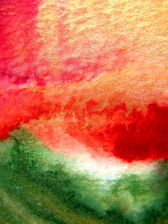 Gold Red Green and Orange Watercolors 2の写真素材