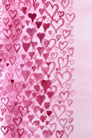 Pink Hearts Watercolor Design 1の写真素材