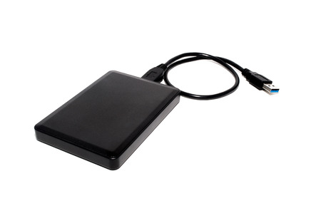 External hard disk isolated on white background