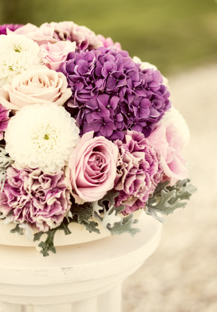 Flower arrangement with rosesの写真素材