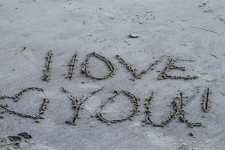 I Love You In The Georgia Sandy Beachの写真素材
