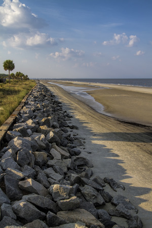 Georgia Atlantic Coastal Ocean Seawallの写真素材