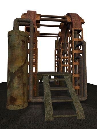 An industrial object on a white backgroundの写真素材