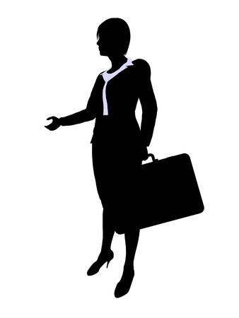 Female business executive silhouette on a white backgroundの写真素材