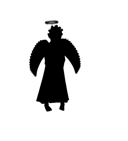 Nativity art illustration silhouette on a white backgroundの写真素材