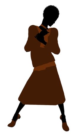 Conservative african american female illustration silhouette on a white backgroundの写真素材