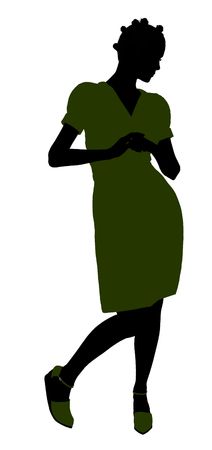 African american retro illustration silhouette on a white backgroundの写真素材