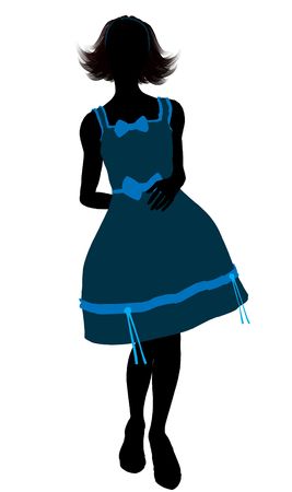 Teenager silhouette on a white backgroundの写真素材