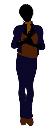 African Amercian female business executive silhouette on a white backgroundの写真素材