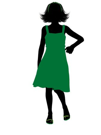 Teenager silhouette on a white backgroundの写真素材