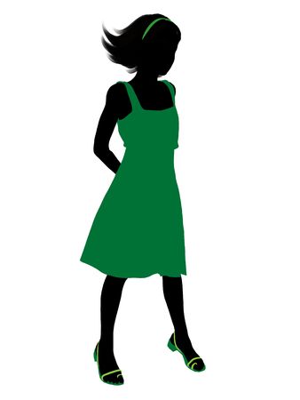 Teenager silhouette on a white backgroundの写真素材