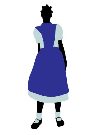 Allice in wonderland illustration silhouette on a white backgroundのeditorial素材