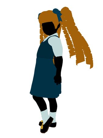 Goldielocks illustration silhouette on a white backgroundの写真素材