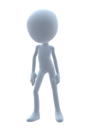 3D guy on a white backgroundの写真素材
