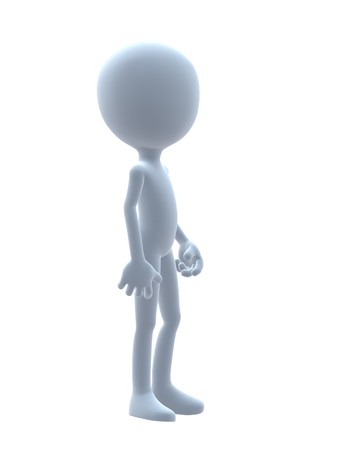 3D guy on a white backgroundの写真素材