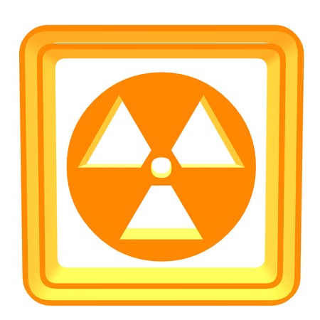 3D bio hazard symbol on a white backgroundの写真素材