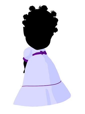 Little african american romance girl on a white backgroundの写真素材