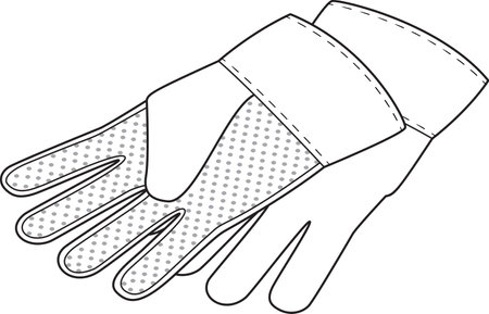 Gardening gloves outline icons. Black and white Coloring page for kids and adults. Vector illustrationのイラスト素材