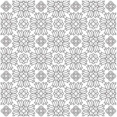 Line pattern design.Black and white seamless linear vector illustrations. Coloring page, colouring book for adults and children. Decorative abstract geometric background. Easy to edit color and line.のイラスト素材
